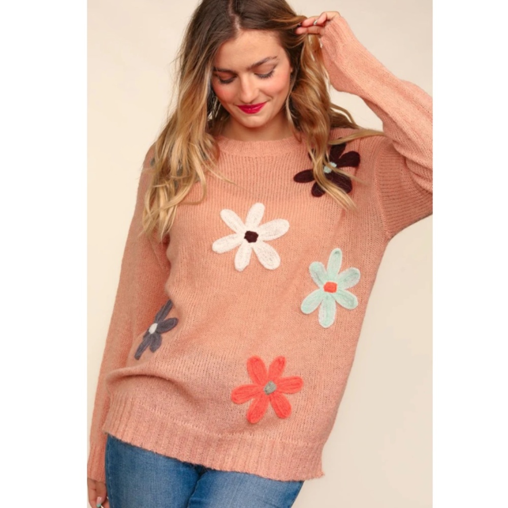 3597 Size 3X “The Gemma" PLUS Flower Patch Sweater - Picture 1 of 2